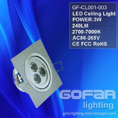 LED Ceiling Light 3w Epstar/Bridgelux Chip 80-90lm/w
